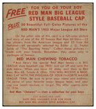 1955 Red Man #013AL Vic Wertz Indians Good w Tab 494712