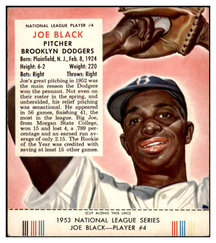 1953 Red Man #004NL Joe Black Dodgers VG-EX w Tab 494744