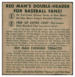 1952 Red Man #007AL Ferris Fain A's VG No Tab 494783
