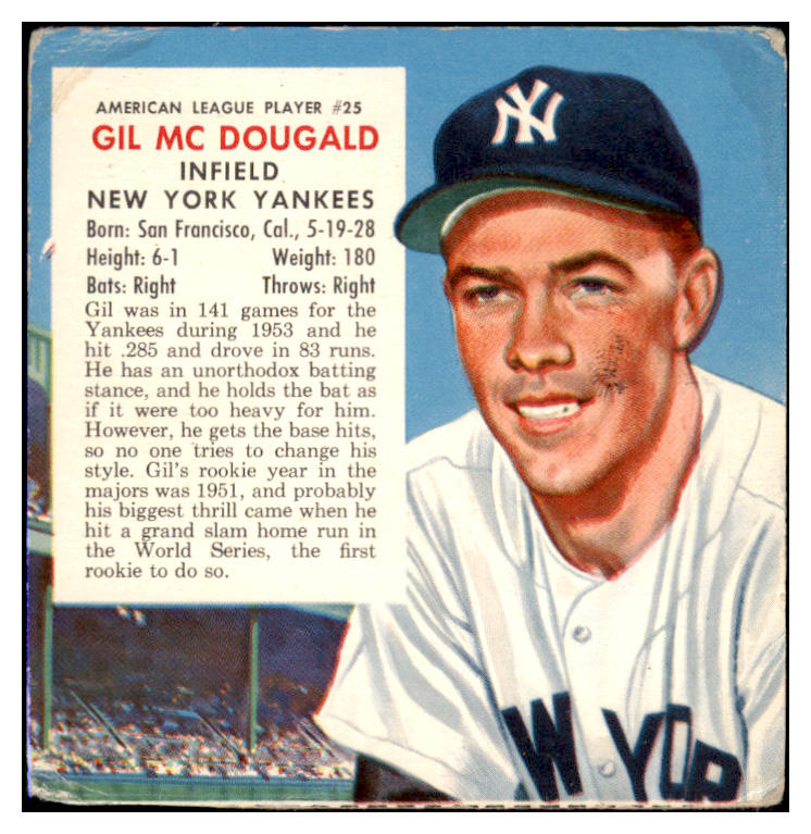 1954 Red Man #025AL Gil McDougald Yankees GD-VG No Tab 494806