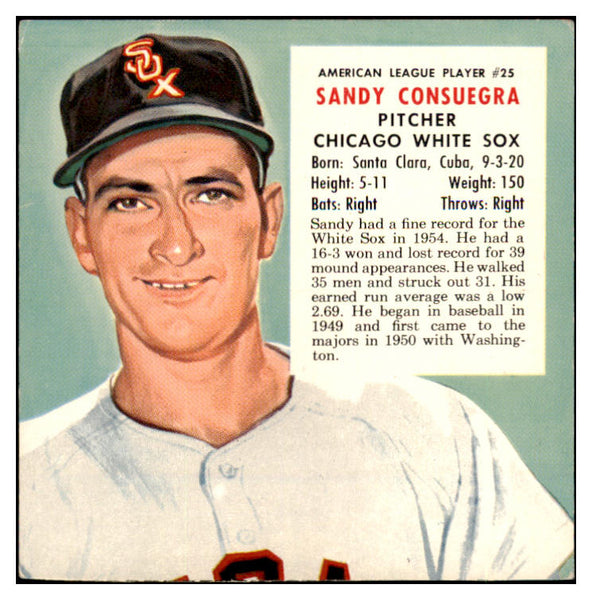 1955 Red Man #025AL Sandy Consuegra White Sox EX No Tab 494816