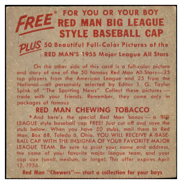 1955 Red Man #025AL Sandy Consuegra White Sox EX No Tab 494816
