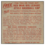1955 Red Man #010AL Bob Porterfield Senators VG-EX No Tab 494834