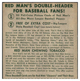 1952 Red Man #025AL Eddie Yost Senators VG-EX No Tab 494844