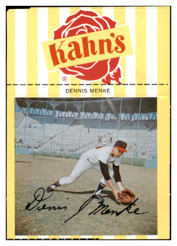 1967 Kahns Baseball Denis Menke Braves NR-MT 494850