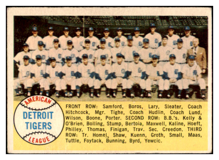 1958 Topps Baseball #397 Detroit Tigers Team VG-EX Marked Numerical 494870