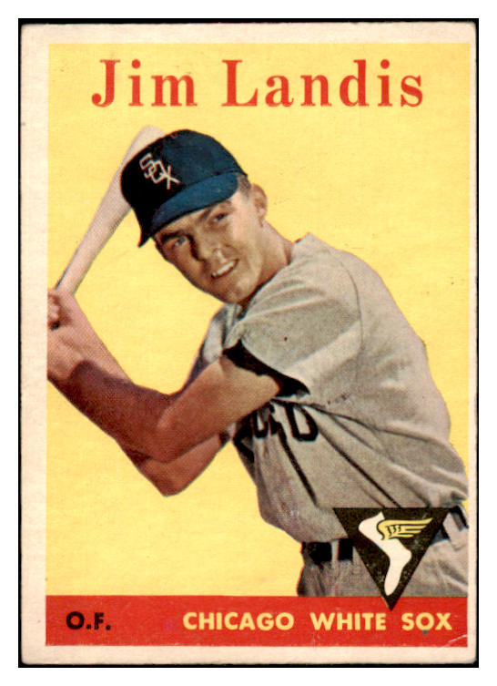 1958 Topps Baseball #108 Jim Landis White Sox VG-EX Yellow Letter 494878