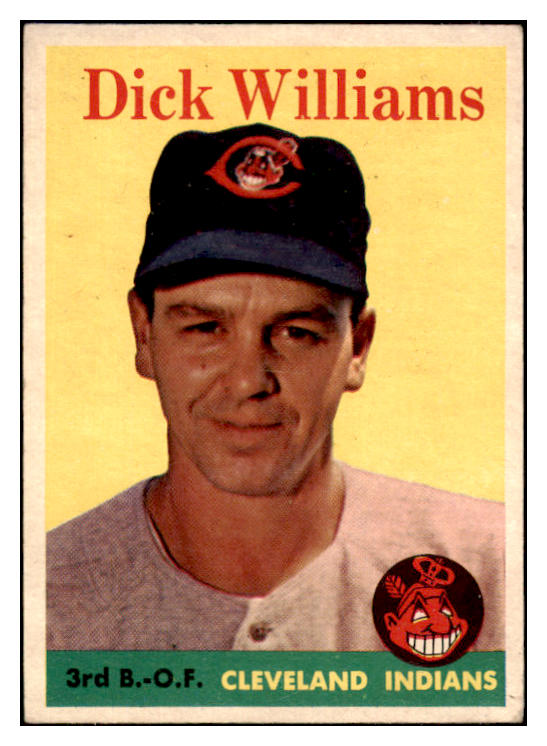1958 Topps Baseball #079 Dick Williams Indians VG-EX Yellow Letter 494879