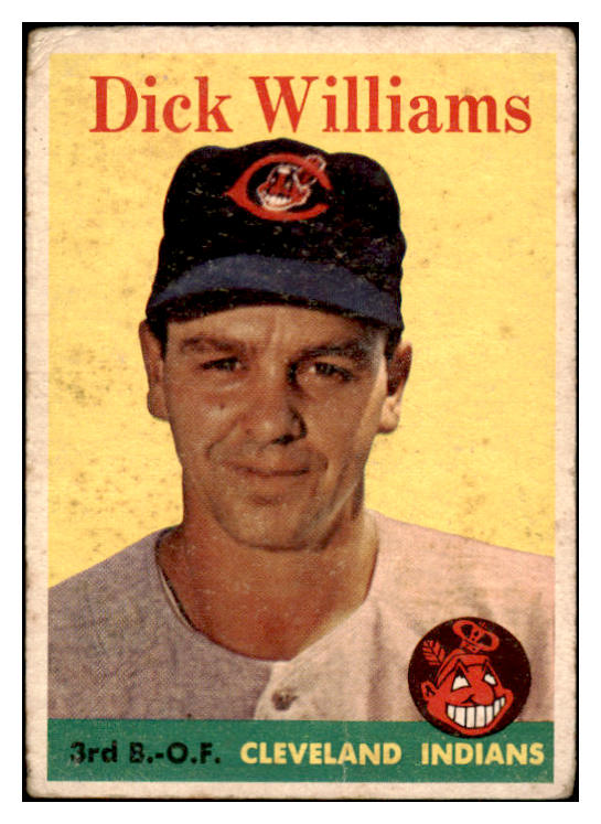 1958 Topps Baseball #079 Dick Williams Indians GD-VG Yellow Letter 494883