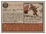 1962 Topps Baseball #147 Bill Kunkel A's EX-MT Variation 494893