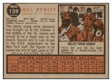 1962 Topps Baseball #139 Hal Reniff Yankees EX Variation 494909
