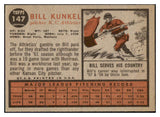 1962 Topps Baseball #147 Bill Kunkel A's EX Variation 494912