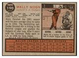 1962 Topps Baseball #190 Wally Moon Dodgers EX Variation 494914