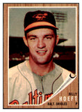 1962 Topps Baseball #134 Billy Hoeft Orioles VG-EX Variation 494920