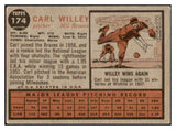 1962 Topps Baseball #174 Carl Willey Braves VG-EX Variation 494924