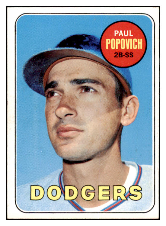 1969 Topps Baseball #047 Paul Popovich Dodgers EX Variation 494943