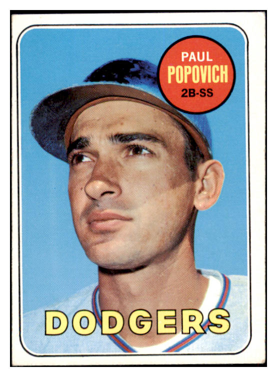 1969 Topps Baseball #047 Paul Popovich Dodgers VG-EX Variation 494945