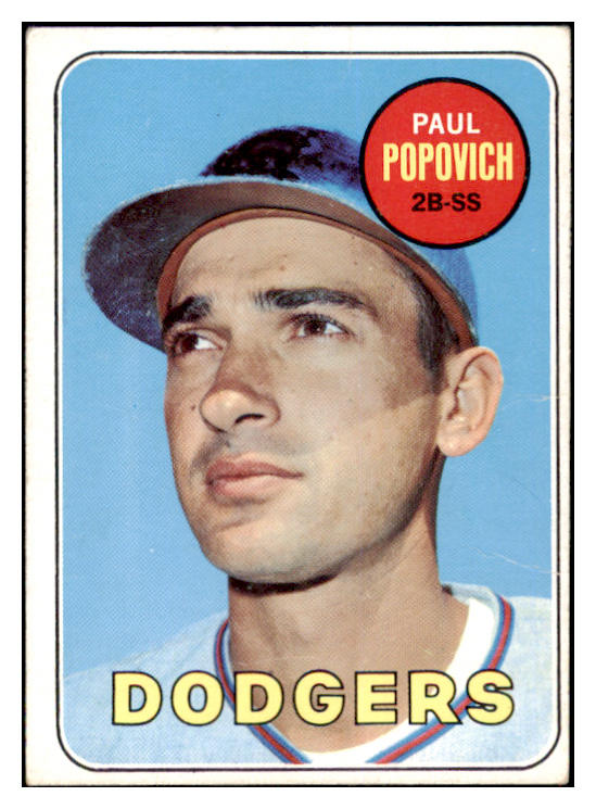 1969 Topps Baseball #047 Paul Popovich Dodgers VG-EX Variation 494946
