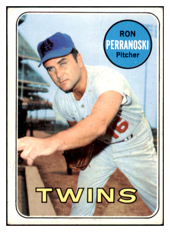 1969 Topps Baseball #077 Ron Perranoski Twins VG-EX Variation 494950