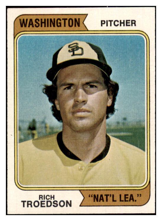 1974 Topps Baseball #077 Rich Troedson Padres EX-MT Variation 494965