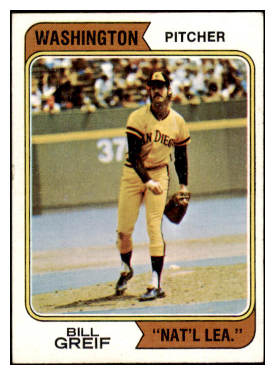 1974 Topps Baseball #102 Bill Greif Padres EX-MT Variation 494966