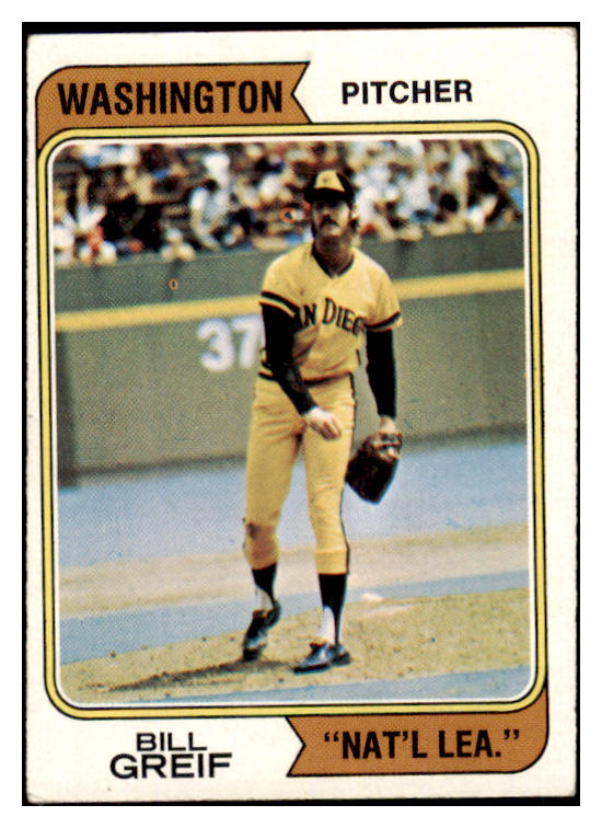 1974 Topps Baseball #102 Bill Greif Padres VG-EX Variation 494990