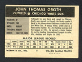 1954 Wilson Franks Johnny Groth White Sox GD-VG/VG crease 495064