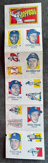 1971 Topps Baseball Tattoo Sheet #013 Willie McCovey Ron Santo VG-EX 495090