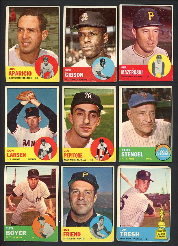 1963 Topps Set Lot 193 Diff Bargain Grade Gibson Aparicio 495123