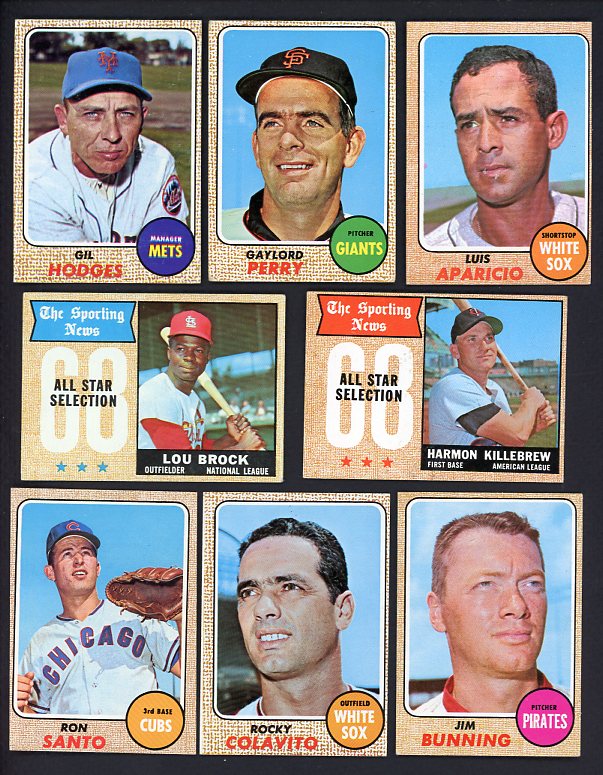 1968 Topps Set Lot 187 Diff VG-EX/EX Perry Brock Gibson 495176