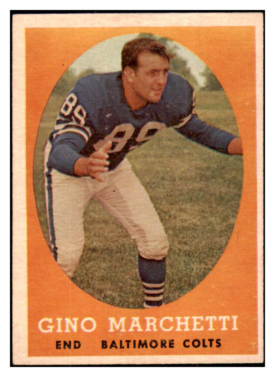 1958 Topps Football #016 Gino Marchetti Colts EX-MT 495262