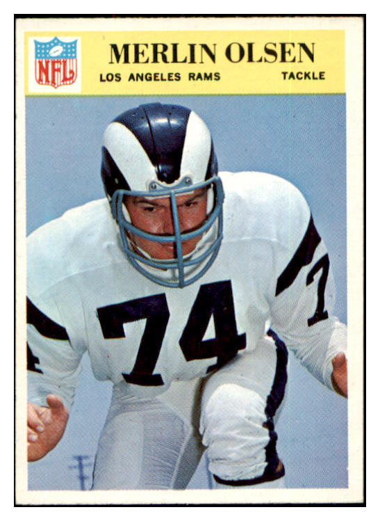 1966 Philadelphia Football #102 Merlin Olsen Rams NR-MT 495315