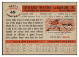 1956 Topps Football #049 Eddie Lebaron Washington EX 495434