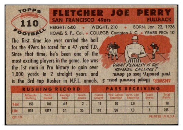 1956 Topps Football #110 Joe Perry 49ers VG  495437