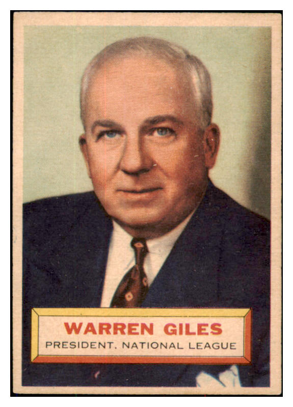 1956 Topps Baseball #002 Warren Giles President NR-MT White 495448