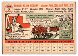 1956 Topps Baseball #007 Ron Negray Phillies NR-MT White 495453