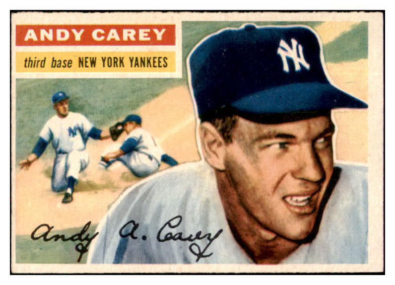 1956 Topps Baseball #012 Andy Carey Yankees EX-MT White 495461