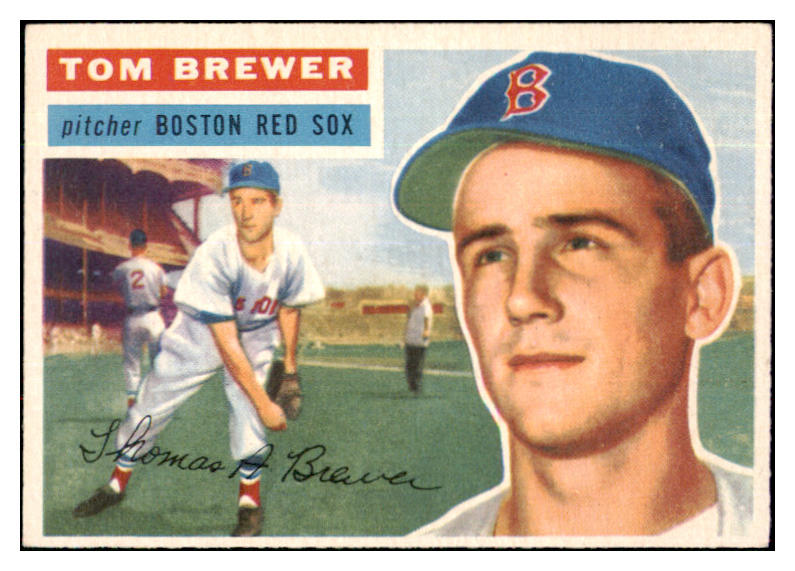 1956 Topps Baseball #034 Tom Brewer Red Sox NR-MT White 495485