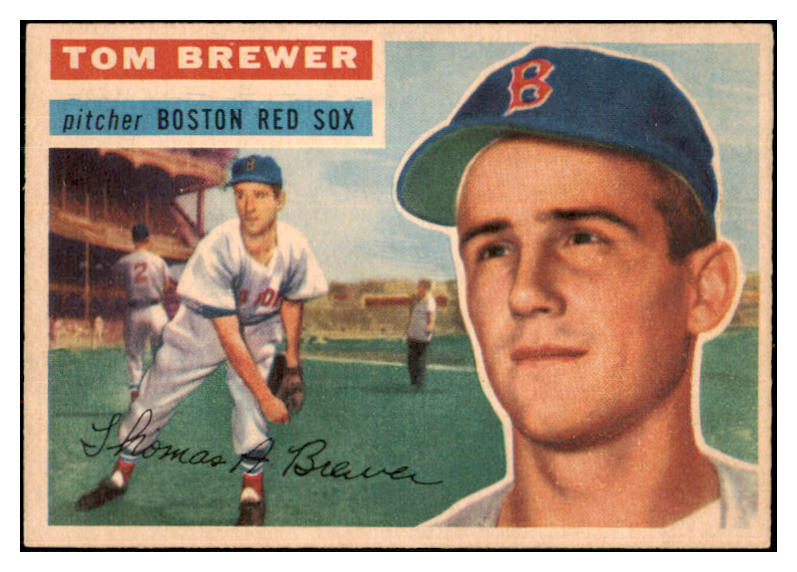 1956 Topps Baseball #034 Tom Brewer Red Sox EX-MT White 495487