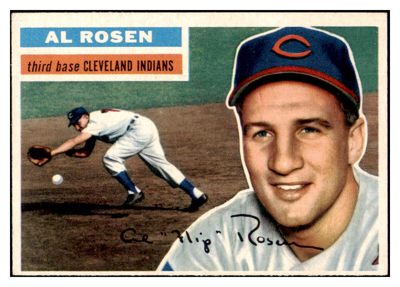 1956 Topps Baseball #035 Al Rosen Indians EX-MT Gray 495489