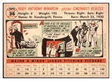 1956 Topps Baseball #036 Rudy Minarcin Reds NR-MT White 495490
