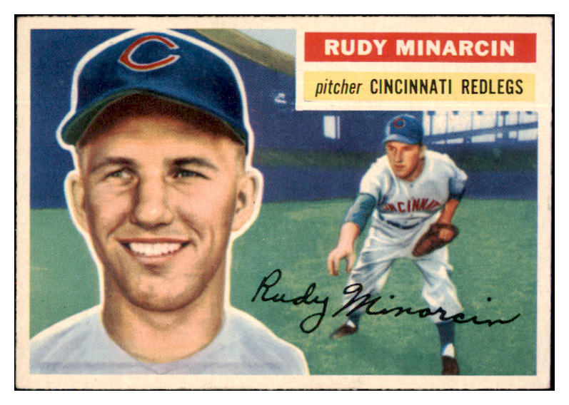 1956 Topps Baseball #036 Rudy Minarcin Reds NR-MT Gray 495491
