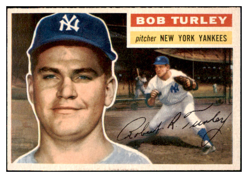 1956 Topps Baseball #040 Bob Turley Yankees NR-MT White 495497