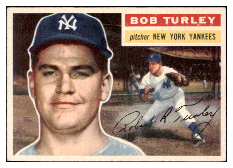 1956 Topps Baseball #040 Bob Turley Yankees EX-MT White 495498