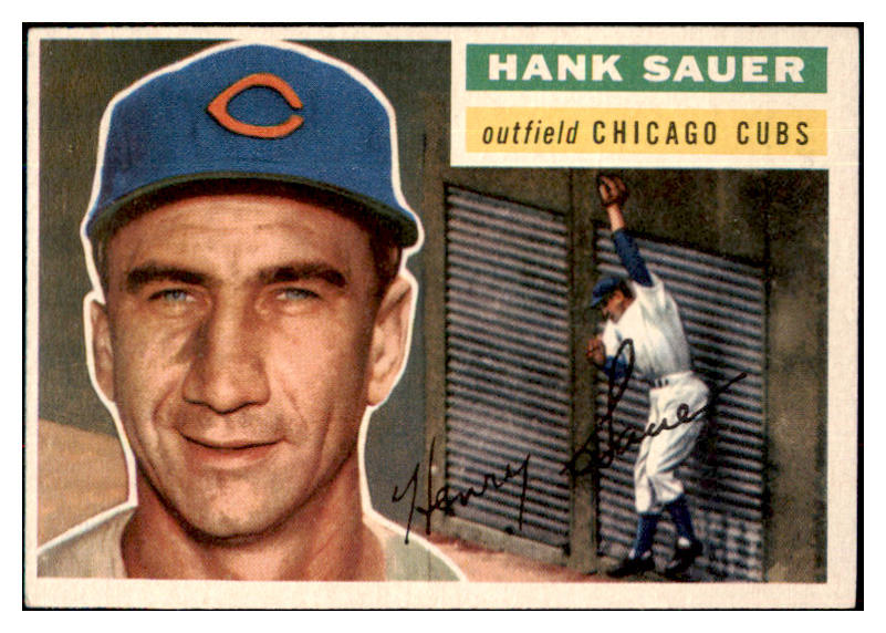 1956 Topps Baseball #041 Hank Sauer Cubs NR-MT White 495499