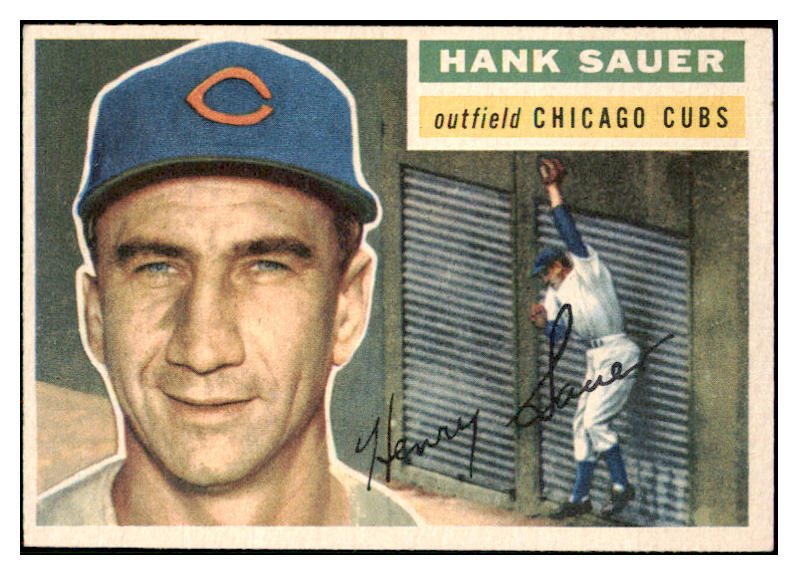 1956 Topps Baseball #041 Hank Sauer Cubs NR-MT White 495500
