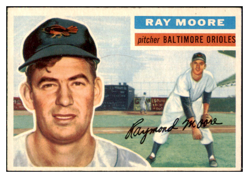 1956 Topps Baseball #043 Ray Moore Orioles EX-MT Gray 495504