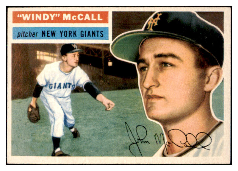 1956 Topps Baseball #044 Windy McCall Giants NR-MT White 495505