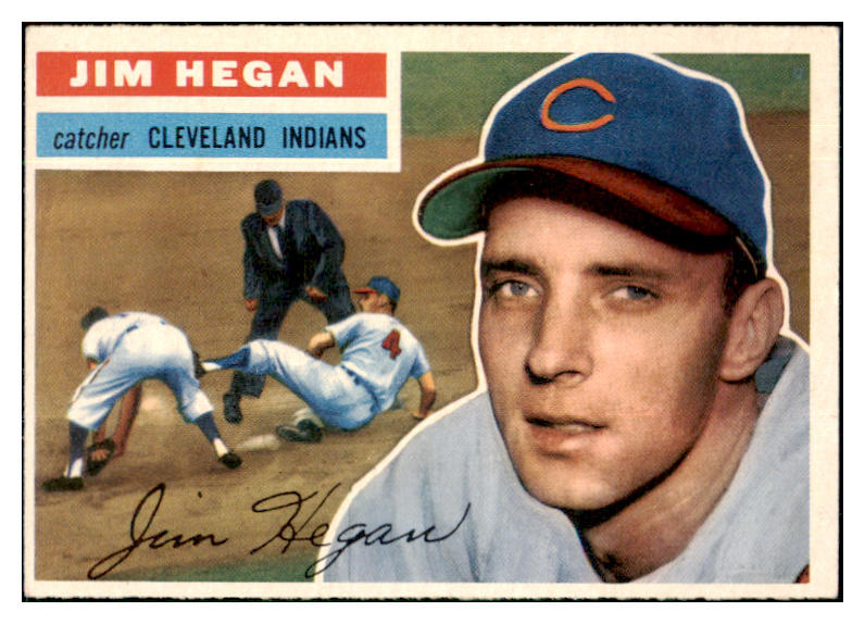 1956 Topps Baseball #048 Jim Hegan Indians EX-MT Gray 495513