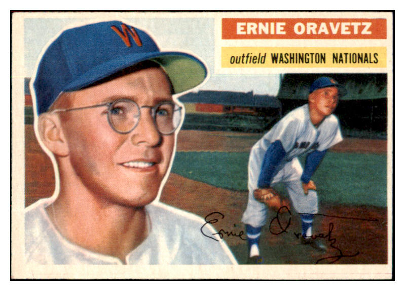 1956 Topps Baseball #051 Ernie Oravetz Senators NR-MT Gray 495518